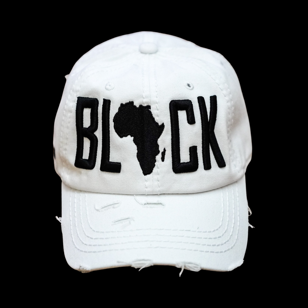 BLACK DAD HAT (WHITE)