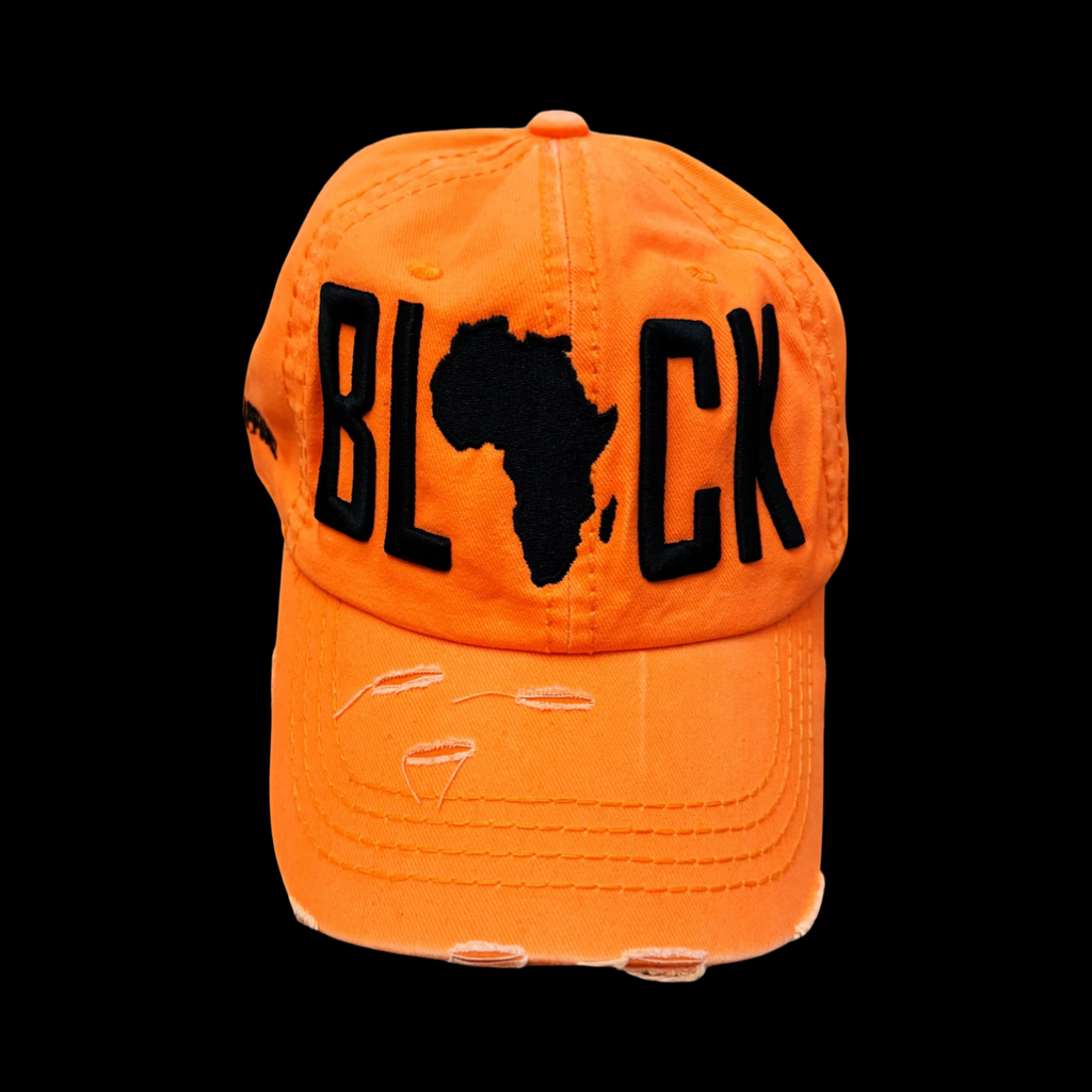 BLACK DAD HAT (ORANGE)
