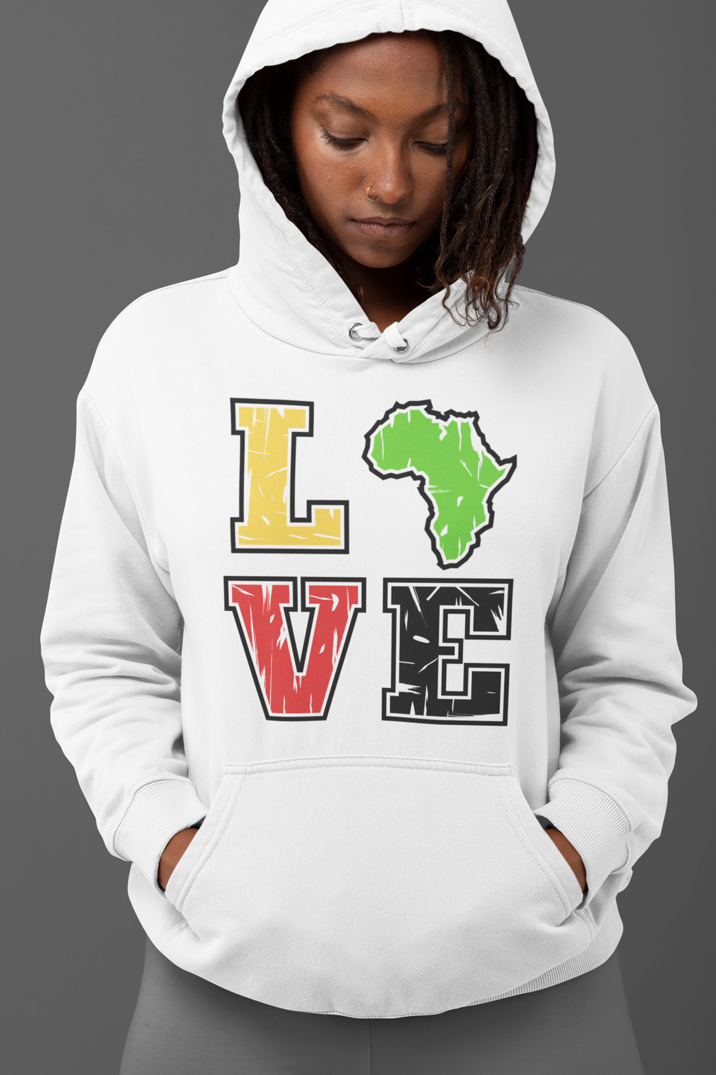 LOVE AFRICA HOODIE (WHITE)