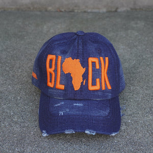 BLACK DAD HAT (ORANGE)