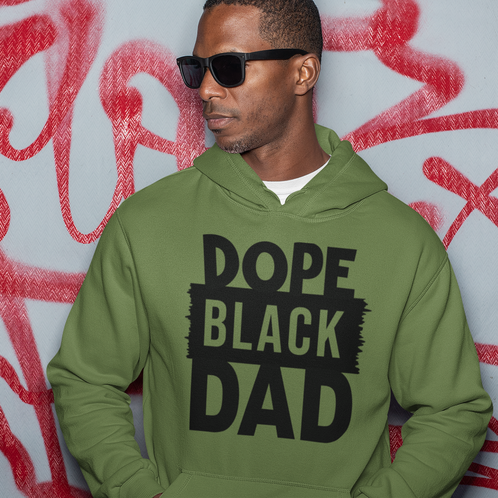 DOPE BLACK DAD HOODIE (MILITARY GREEN)