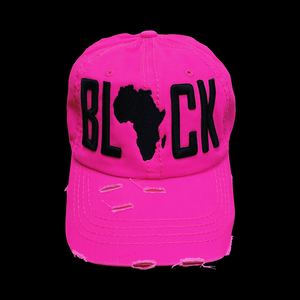 BLACK DAD HAT NEON PINK