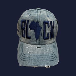 BLACK DAD HAT (LIGHT DENIM)