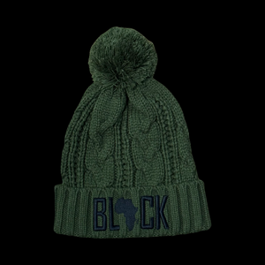 BLACK WINTER HAT (OLIVE GREEN)