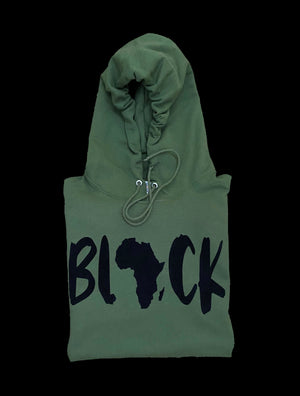 BLACK HOODIE (MILITARY GREEN)