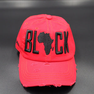 BLACK DAD HAT (RED)